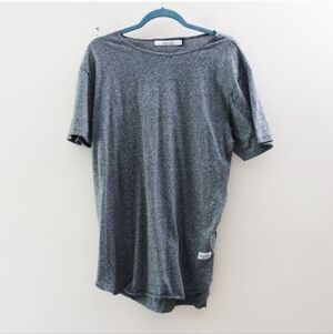 Kinetix Casual Luxury unisex textured crewneck tee rounded hem NWOT!